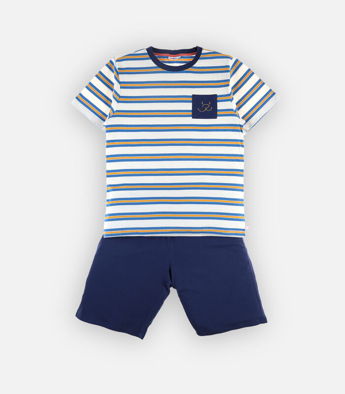 2-delige pyjama voor papa's, grijs/donkerblauw image number 0