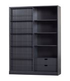 Armoire 1 Porte Coulissantes - Pin - Noir - 200x150x46,5 - Swing image number 3