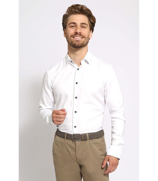 Suitable Shirt Pique Blanc 267-1