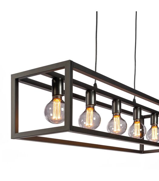 Cage - Lampe suspendue - structure en acier - noir - 5 lumières