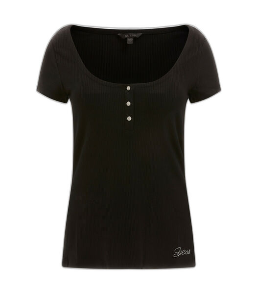 Dames-T-shirt Karlee Jewel Btn Henley