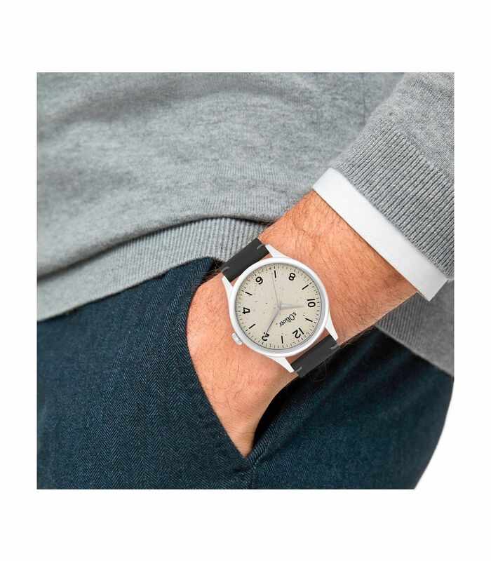 Quartz horloge voor mannen, roestvrij staal IP zilver | leer image number 2