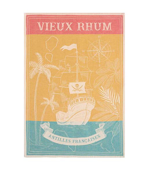 VIEUX RHUM - Theedoek van katoenen jacquard