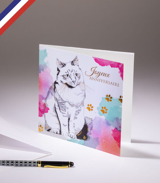 Dubbele kaart Florilège - Gelukkige verjaardag Kat