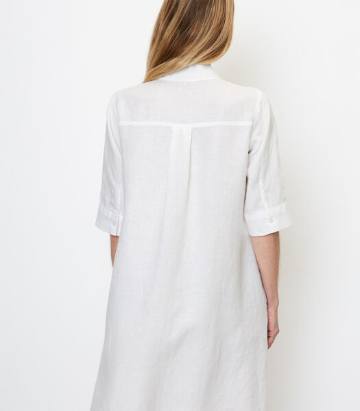 Robe-chemise en lin courte