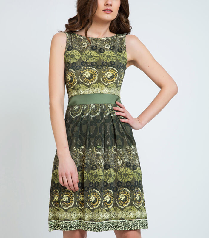 Mouwloze A-lijn jurk met print Jersey image number 1