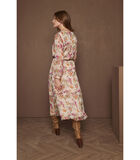 Losse midi jurk in een pastel bloemenprint image number 1