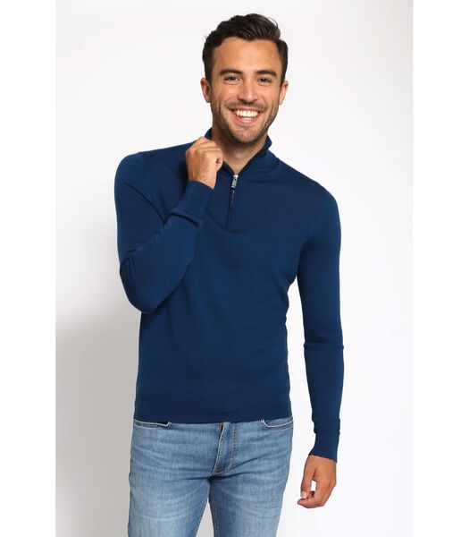 Suitable Merino Half Zip Sweater Indigo Blue