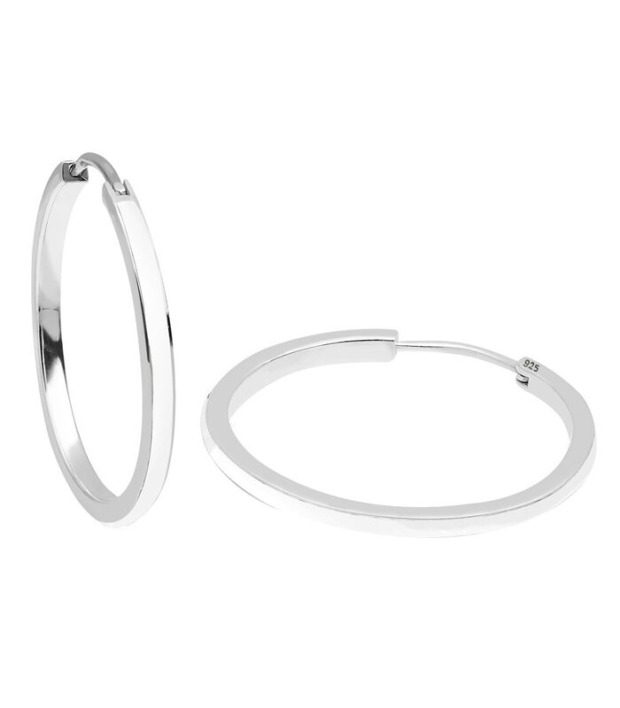 Boucles D'oreilles Scintillement Hoops Boucles D'oreilles Femme (925/1000) Argent image number 1