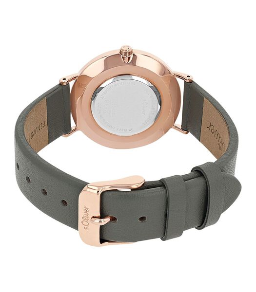Quartz horloge voor dames, roestvrij staal IP rose | leder