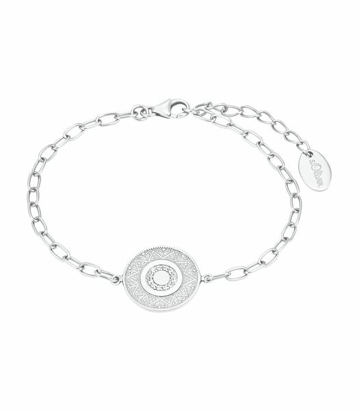 Armband voor dames, 925 Sterling Zilver, Zirkonia (synth.)|muntje