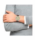 Quartz horloge voor mannen, roestvrij staal IP zilver | leer image number 2