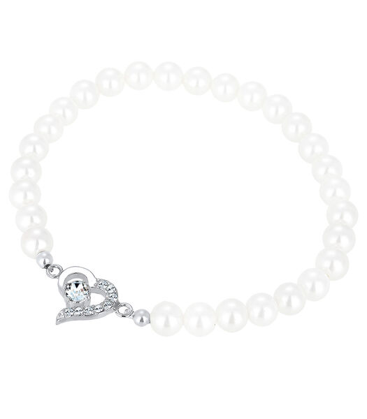 Bracelet Femmes Coeur Avec Perles De Coquillage Et Cristaux En Argent Sterling 925