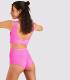 Roze bikinibroekje met hoge taille en kreukeffect Naza Scrunchy image number 3