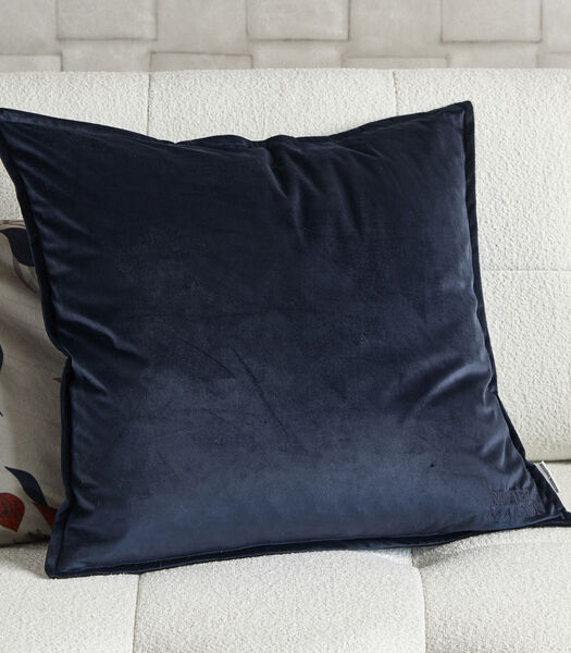 Housse de coussin en velours bleu RM 60x60 - Polyester - (LxBxH) 60.0x60.0x1.0 cm