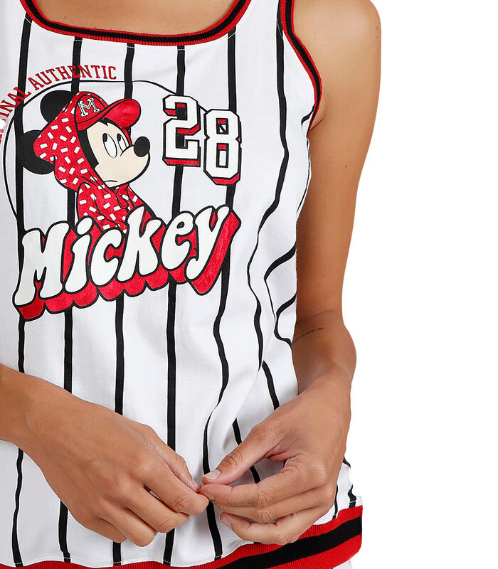 Pyjama short débardeur Mickey Beisbol Disney blanc image number 4