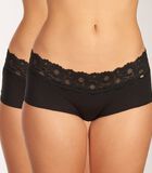 Short 2 pack Every Day Cotton Lace Boyleg Shorts image number 0