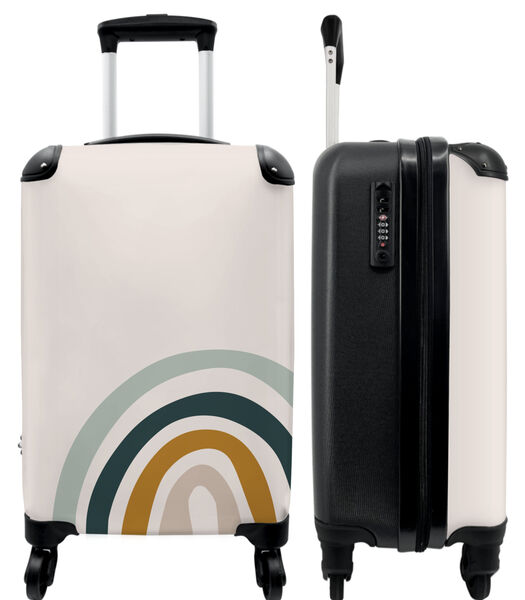 Handbagage Koffer met 4 wielen en TSA slot (Regenboog - Design - Pastel - Kinderen - Abstract)