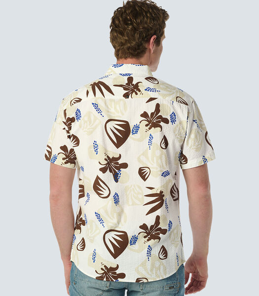 Overhemd met resortkraag en seersucker stof - stijlvolle toevoeging aan je garderobe Male