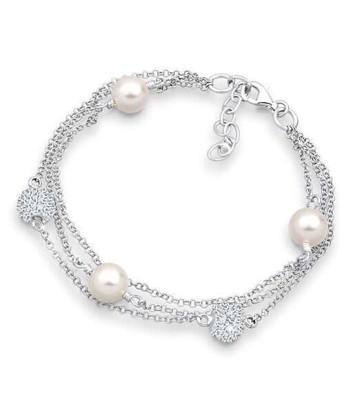Bracelet Balle Synthetic Pearls Femme  (925/1000) Argent