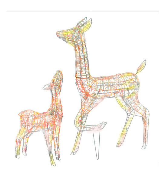 vidaXL Famille de rennes de décoration Acrylique 160 LED coloré