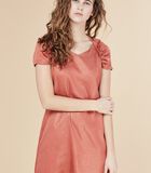 Korte iriserende jurk DEROMY bloedappelsien image number 4