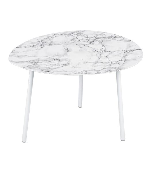 Table d'appoint Ovoid - Blanc - 67x60x42 cm