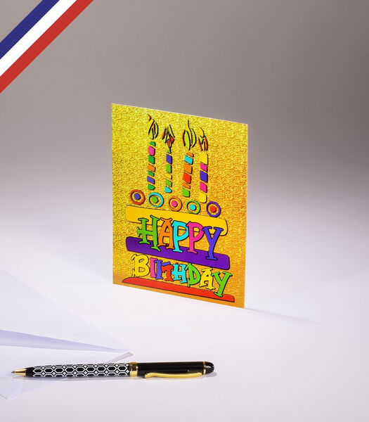 Carte simple Pop C'Art   - Happy birthday - Gâteau