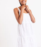 Honae Manihi korte witte geborduurde jurk image number 0