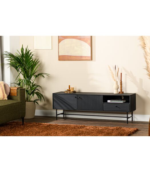 Black Piano - Meuble TV - 150cm - noir - manguier