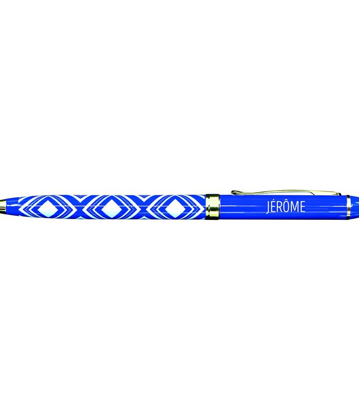 Fijne pen in gelakt metaal blauw - Jérôme image number 0