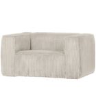 Exclusive Bean Fauteuil - Grove Ribstof - Naturel - 74x146x98 image number 1