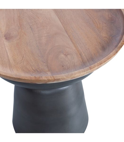 Table d'appoint - Métal/bois - Noir - 47x48x48 cm - Dana