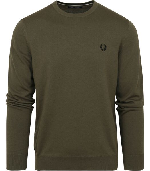 Fred Perry Trui Wol Mix Logo Groen