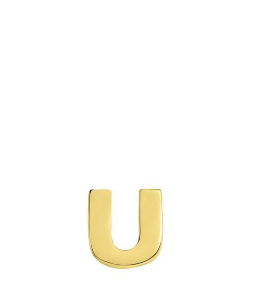 Oorbellen 'Alfabet U' 14 Karaat Goud - goudkleurig