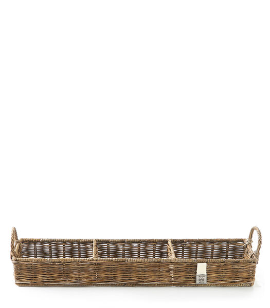 Opbergmanden - Rustic Rattan Rectangular Basket - Bruin