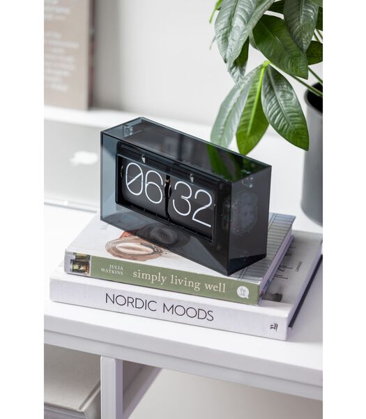 Horloge de table Boxed Flip - Noir - 20.7x7.1x11.7cm