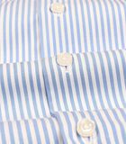 Strijkvrij Overhemd  - Lichtblauw gestreept - Slim Fit - Poplin Katoen - Lange Mouw - Heren image number 4