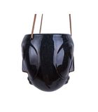 Pot pour plante suspendue Mask - Glaze Dark Brown - 16,5x13,6x17,9cm image number 1