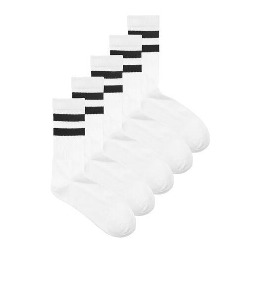 Chaussettes de sport 5-Pack - Blanc/Noir