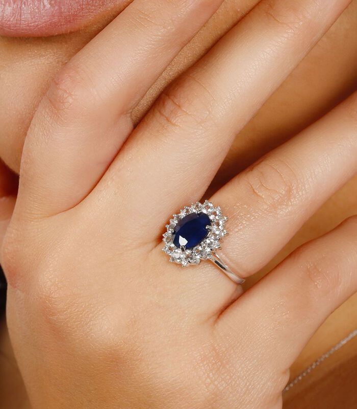 Ring 'Soleil Bleu Saphir' witgoud en topaz image number 1