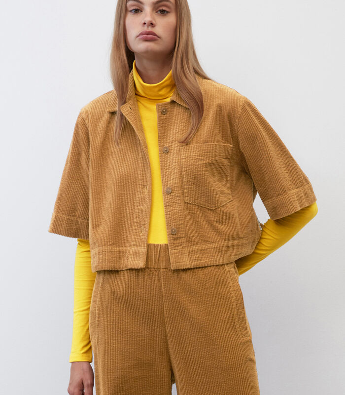 Corduroy overshirt met korte mouwen cropped image number 1