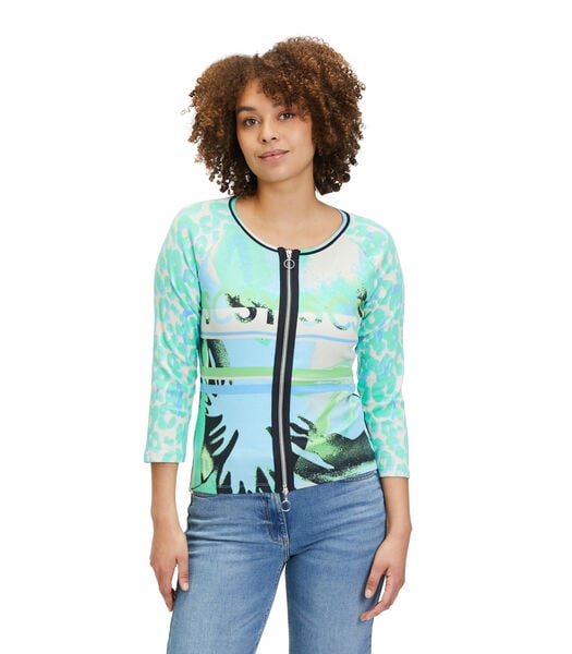 Cardigan façon t-shirt de texture côtelée