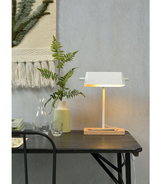 Lampe de Table Cambridge - Blanc/Naturel - 25x12x38cm