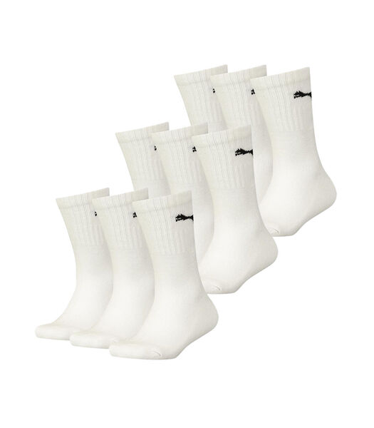 Lot de 9 pairs de chaussettes courtes unisexes Blanc