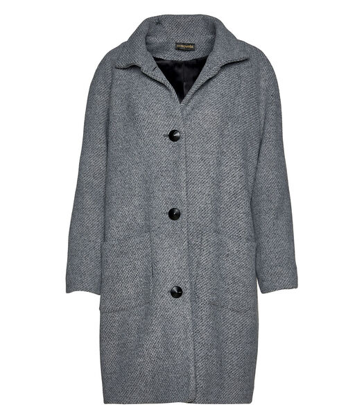 Manteau gris en laine mélangée par Conquista Fashion