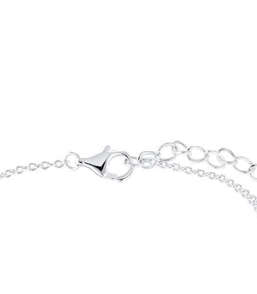 Armband pour femme, argent 925 Sterling, zircon synth., nacre | coeur