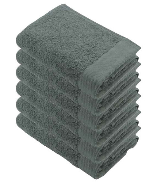 Lot de 6 Remade Cotton serviettes de bain 50x100 Vert