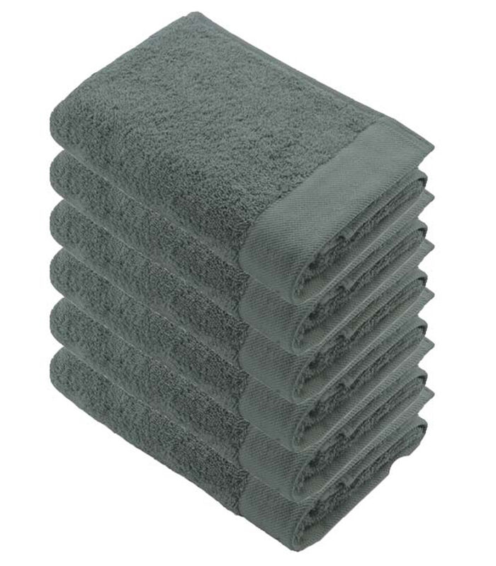 Lot de 6 Remade Cotton serviettes de bain 50x100 Vert image number 0