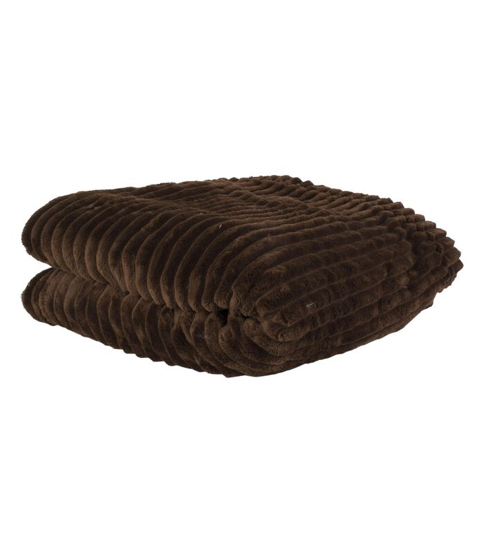Deken Big Ribbed - Velvet Chocolade Bruin - 150x150cm image number 0